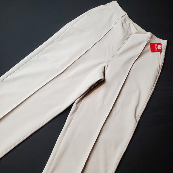 SPANX Pants - Spanx Women's Size M NWT Carefree Opacity Crepe Trousers Ivory White 20910